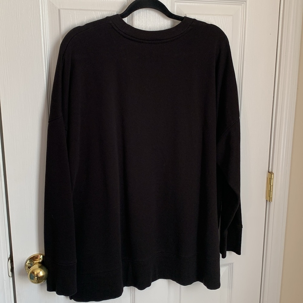 Time & Tru xxxl 3x (22) black French terry long sleeve sweatshirt PTP 28” - Picture 2 of 5